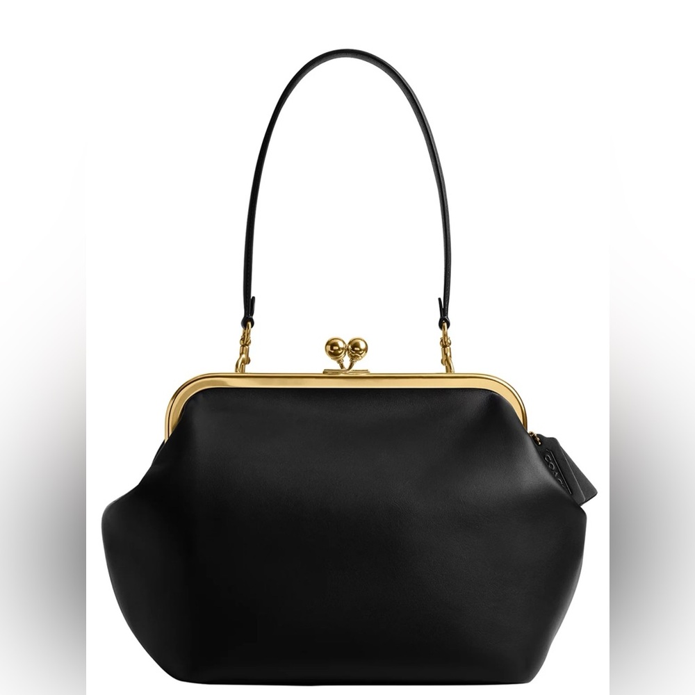COACH
Kisslock Medium Leather Frame Bag 27